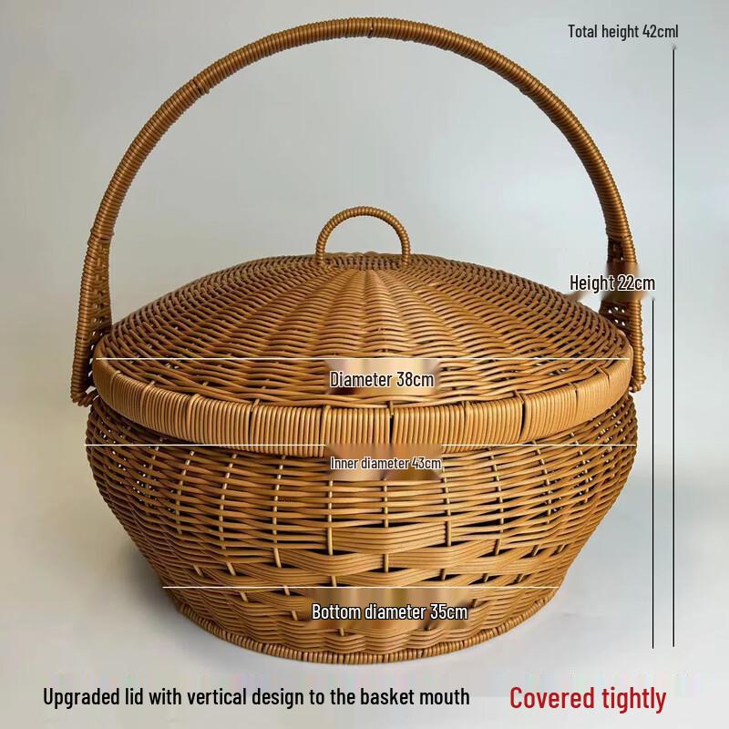 Плетеная круглая бамбуковая корзина для хранения