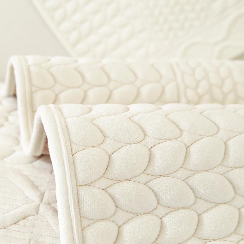 Autumn and Winter New Super Soft Geometric Wheat Ear Quilted Sofa Cushion Modern Simple Anti-slip Plush Sofa Cushion Towel