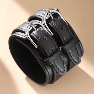 Modisches und beliebtes Herrenarmband mit Schnallendekor aus PU für Schmuckgeschenke und für einen stilvollen Look