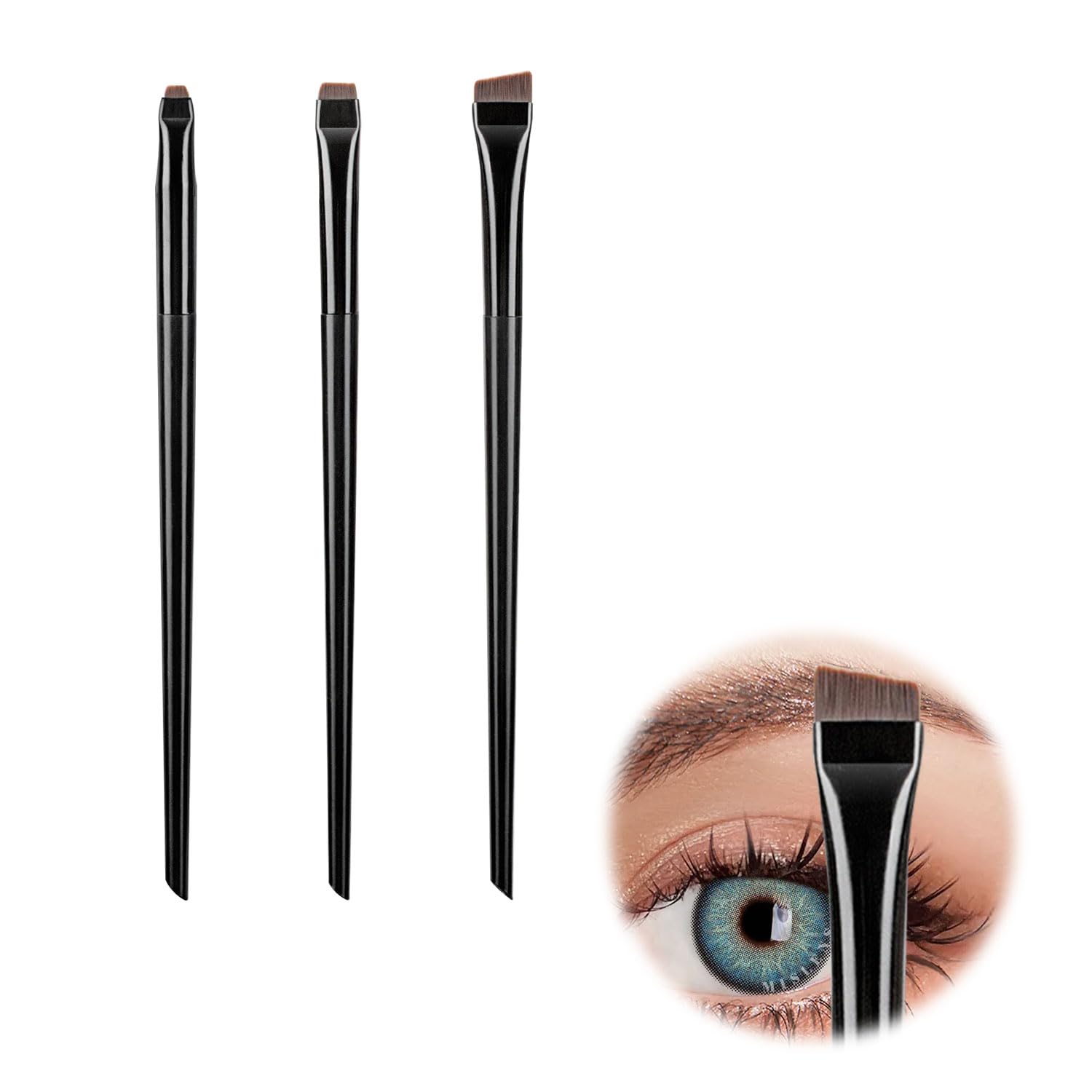 

Кисть TVETE Extra Fine Eye Liner Diagonal Makeup Fiber Easy to Draw [Набор 3] Кисть, Кисть, Кисть, Высококачественная щетина, Мягкая,
