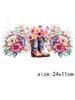 LETOP 1pcs 16oz Colorful Flower Cowboy Boot Moon Hat Tumblers Waterproof Transfer Stickers UV DTF Cup Wrap Transfers