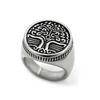 Stainless Steel Tree of Life Signet Ring Classic Male Viking Charm Ring Nordic Jewelry