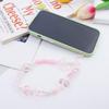 Chain Pendant Pink Acrylic Beaded Wrist Hand Lanyard Mobile Phone Straps Hand Strap Phone Charm