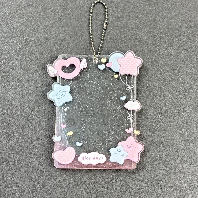 Portacarte Acrilico Glitterato Stile Coreano per Esporre Photo Card e Polaroid da Tre Pollici