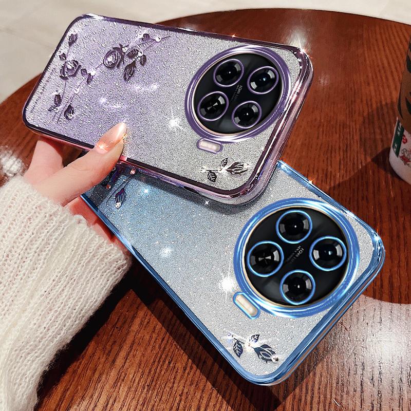KADEM Für TECNO Spark 20 Pro+ Hülle TPU Handyhülle Glitzer Blume Ästhetik