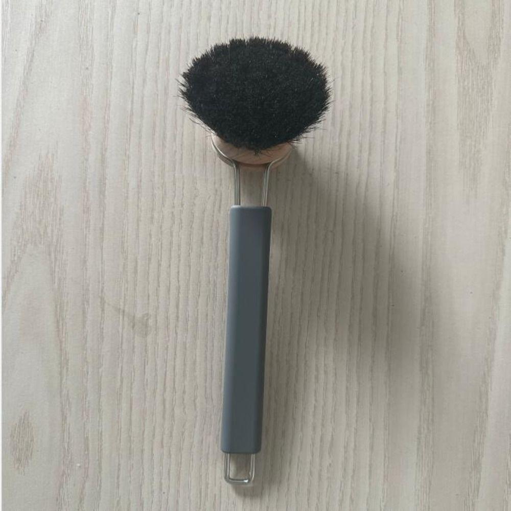 Long Handle Pot Brush Replaceable Brush Head Oan Cleaning Brush Sisal Bristles Brush Kitchen