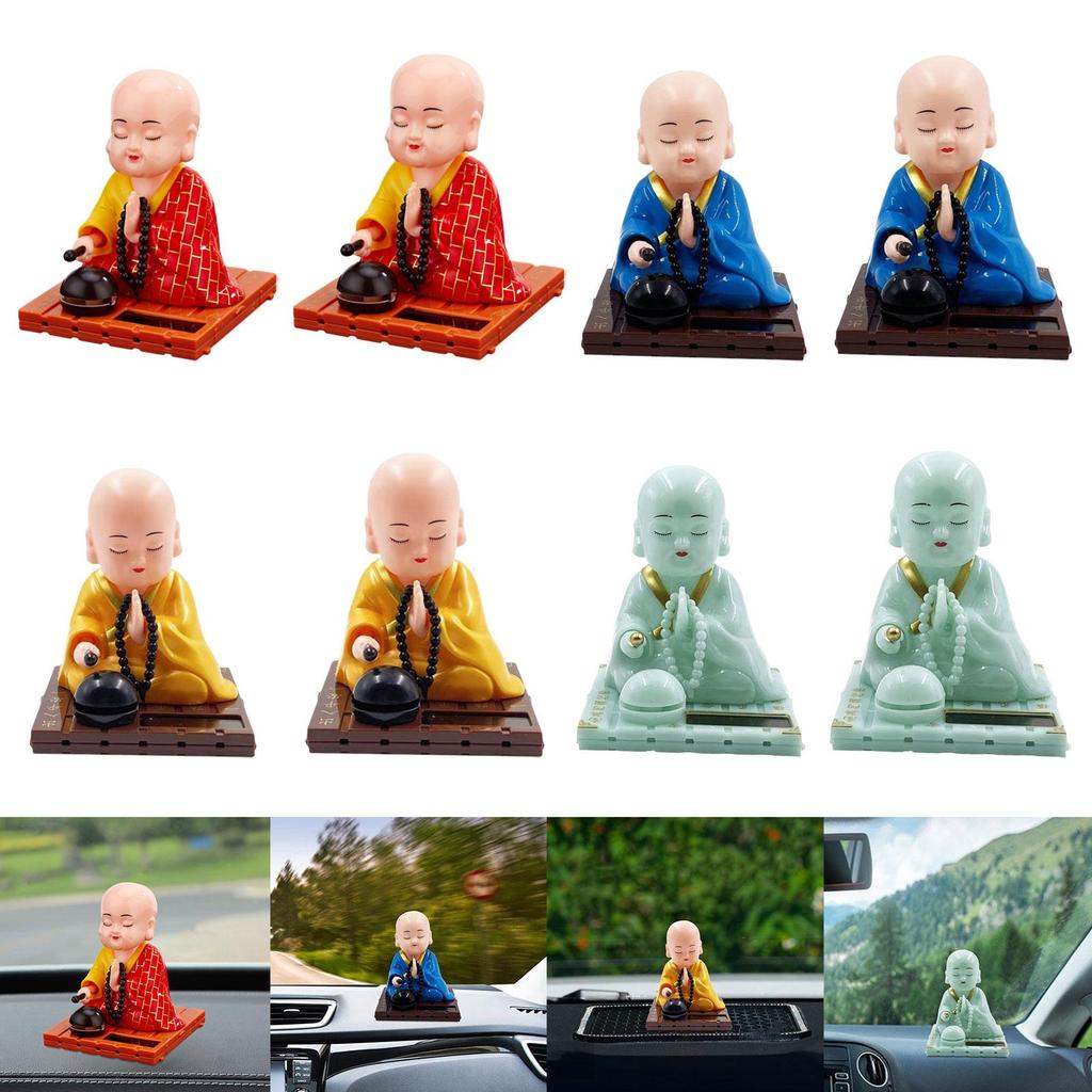 Car Dashboard Bobble Head Doll Solar Powered Little Figure