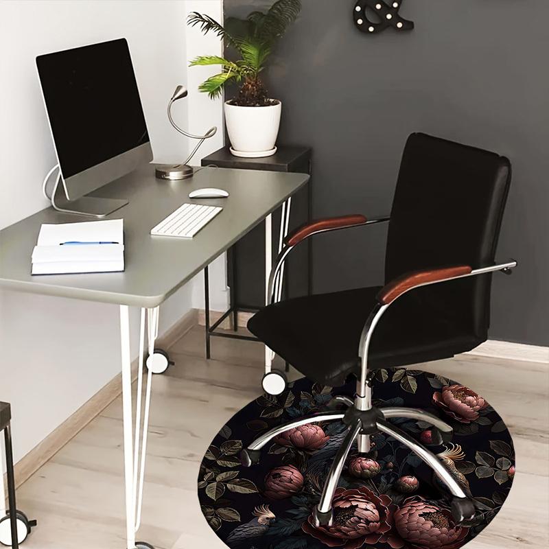 1PC Floral Pattern Birds Non-Slip Floor Round carpet, Office, family, bedroom, Large Area Rug Indoor Rugs,  Durable Polyester-L0383