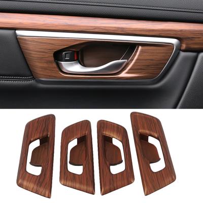 Cadre de décoration de poignée de porte intérieure en bois de pêche pour intérieur de voiture, style de voiture pour Honda CRV CR-V 2017 2018