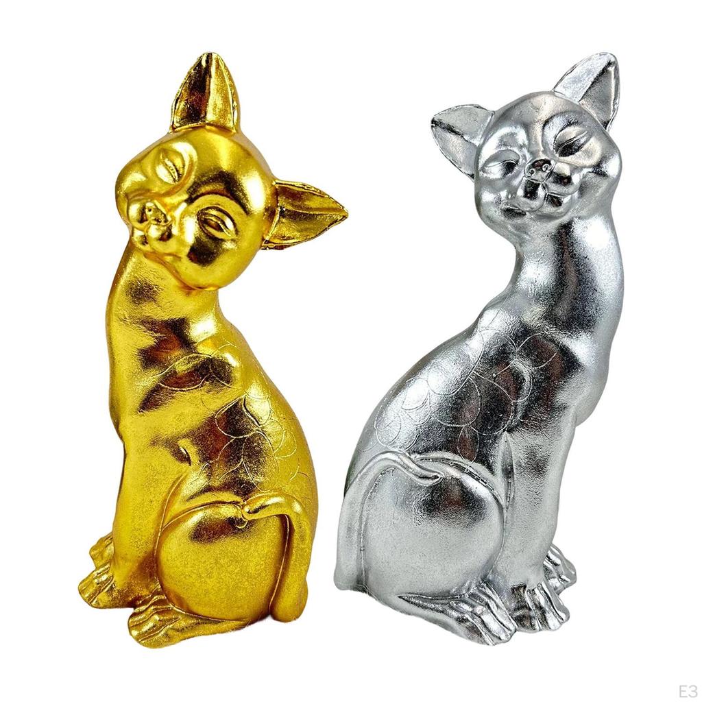 Statua di Gatto Come Regalo Decorativo per Amanti, Carina Statuetta da Tavolo in Resina per Tavolo, Balcone, O