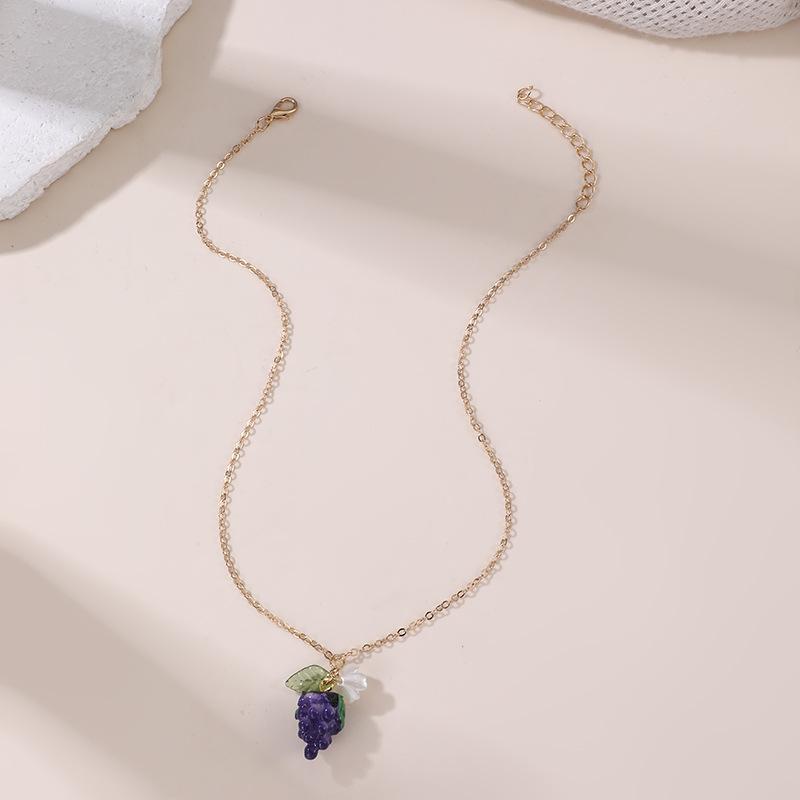 Gold-Plated 3D Fruit Pendant Necklace Suitable For Everyday Wear Birthday/Holiday Gift