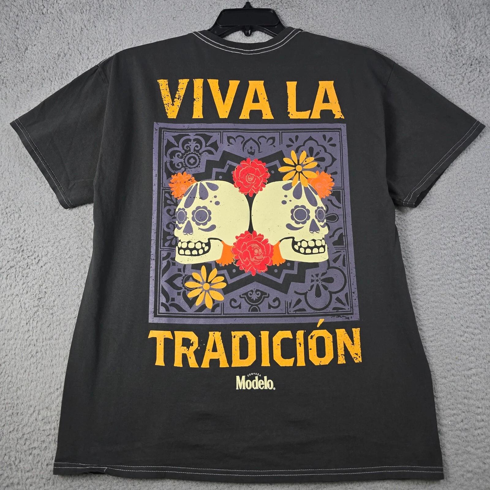 MODELO Beer SHIRT Mens Large L Black CERVEZA CASUAL Brew Mexican Lager Logo NWT S