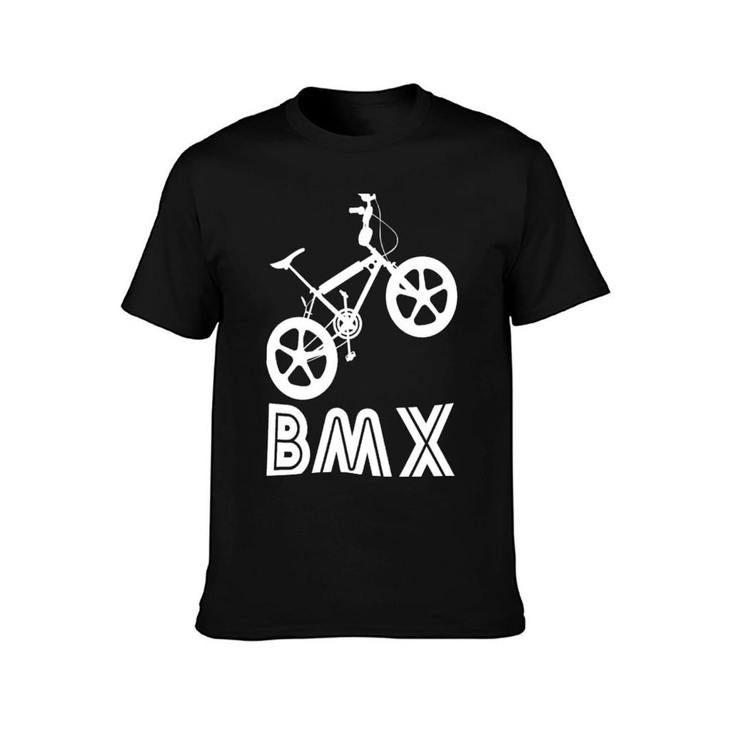 BMX Silhouette White TShirt Fashion Graphic Tee for Men