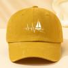 Sailing Print Unisex Washed Baseball Cap Outdoor Vacation Camping Casual Hip Hop Peaked Cap Cycling Cap