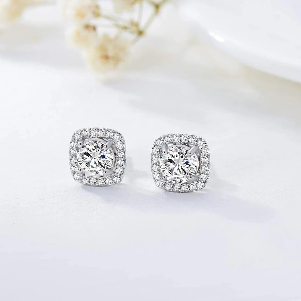 D Farbe 100% Moissanite Ohrring 0,5 ct 1,0 ct Rund Brillant Diamant 925 Sterling Silber Ohrstecker Geburtstagsgeschenk Edlen Schmuck
