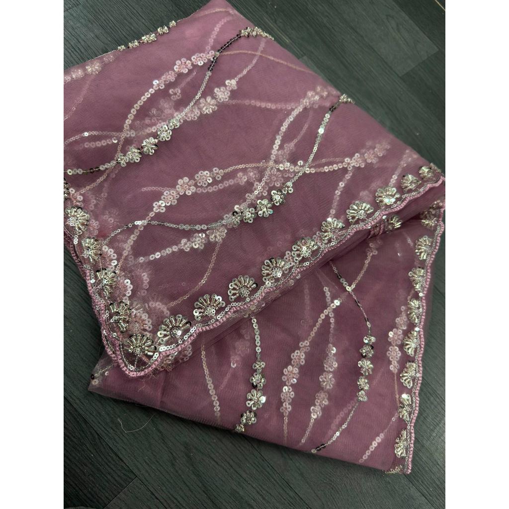 Premium Net Saree with Beads, Sequins & Pearl Embroide