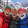 Funny Realistic Old Man Print Ski, 3D Full Face Winter Windproof Hat, Sunglasses Not Included