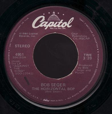 7-Zoll-Schallplatte BOB SEGER - The Horizontal Bop 4951 Capitol Records 1980 US Rock Gebraucht