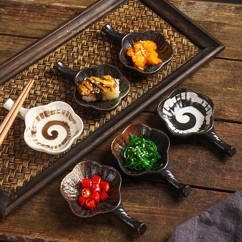 Japanese Ceramic Dipping Dishes with Chopstick Rests