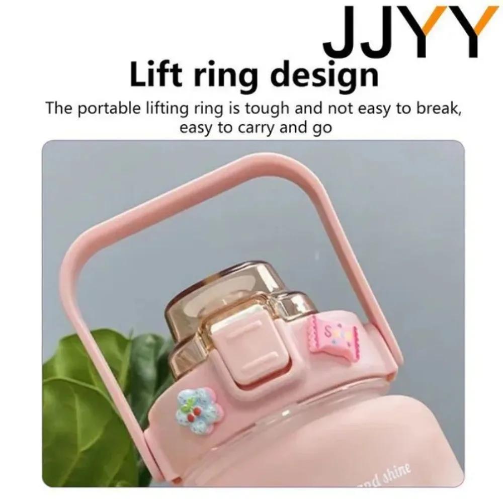 2000ML Large Capacity Water Bottle with Time Marker Plastic Motivational Water Bottle Drinking Bottle for Gym Sports Outdoor