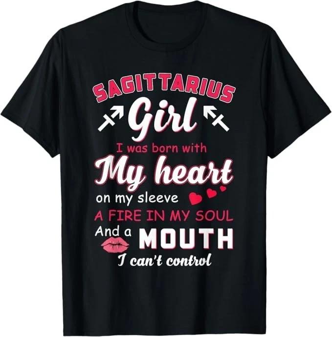 Unisex Adult Funny Quote Sagittarius Girl Fny Zodiac Quote Birthday... L