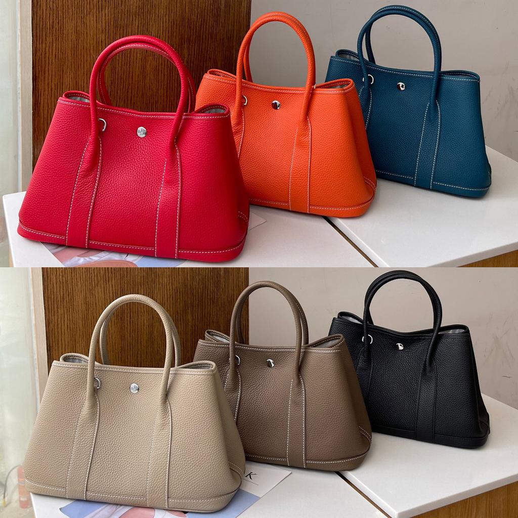 Women's bag 2025 new first-layer cowhide garden bag source factory shoulder messenger bag large-capacity portable tote bag