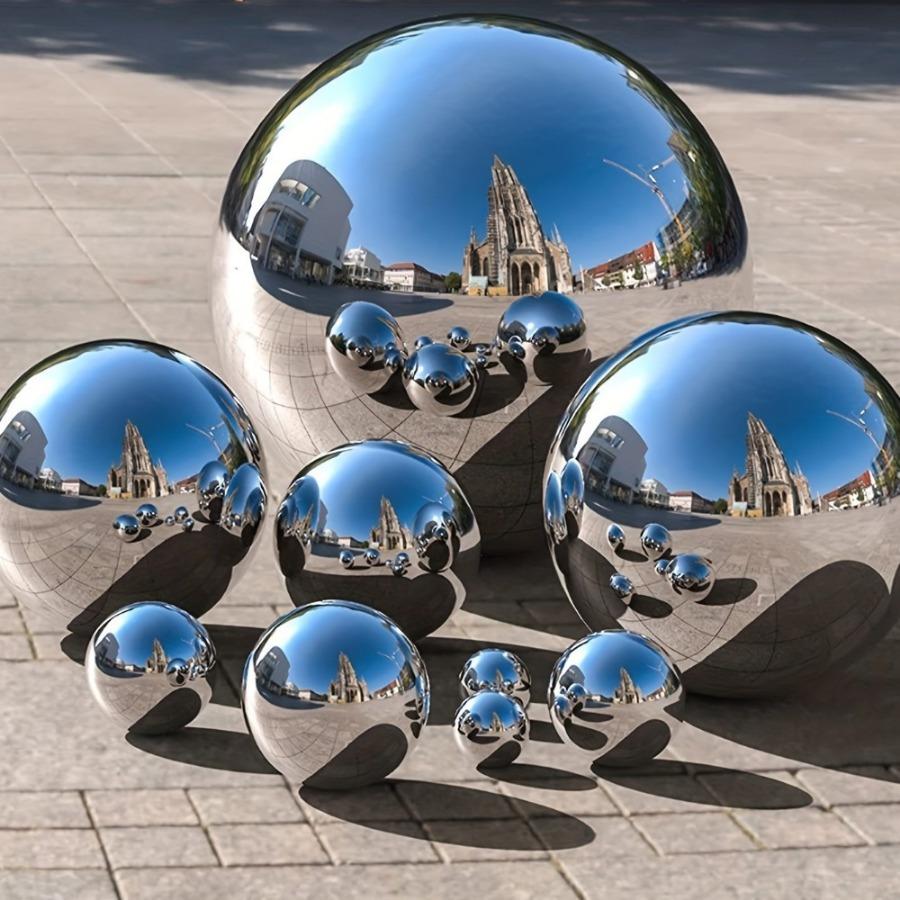 6 teile/satz Edelstahl Ball 32-120mm Spiegel Poliert Hohl Ball Reflektierende Garten Ball Szene Dekoration Urlaub Zubehör
