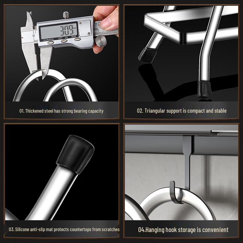 Zhaoran Multifunctional Stainless Steel Pot Lid & Cutting Board Rack