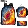 Football football 16 inch meal bag satchel three-piece pattern primary school backpack
