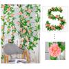 16/69Heads Artificial Rose Vine Plastic Silk Fake Plants Leaves  Home Decoration