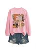 Versatile Women's Fall Pine Cone Pumpkin Round Neck Hoodie
