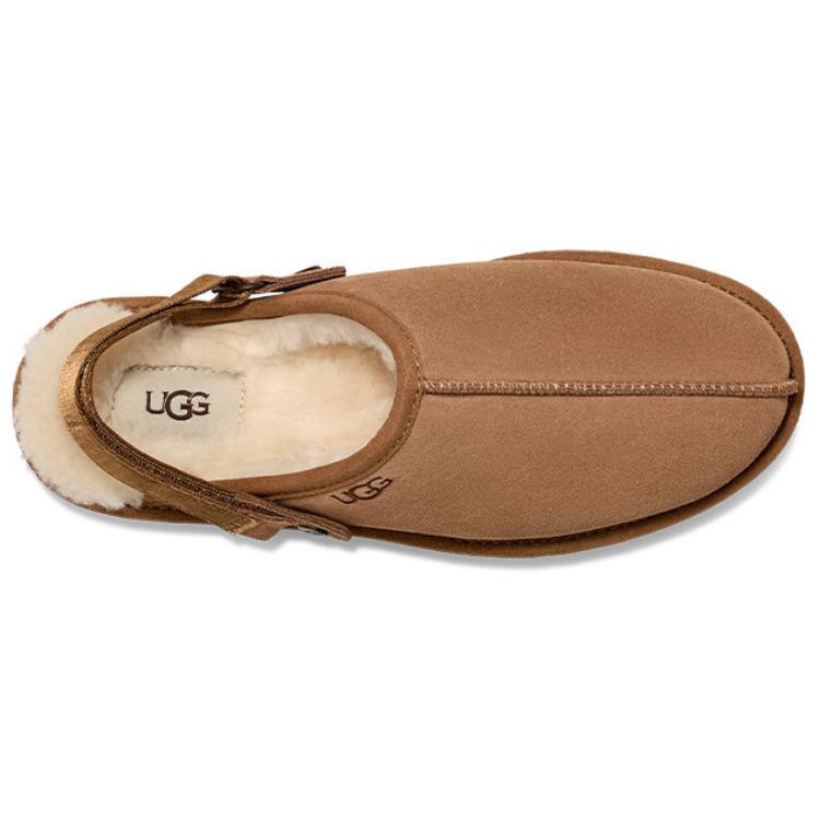 UGG Comfortable Two-Way Anti-Wear Open-Toe Slippers Women slippers Chestnut 1166734-CHE