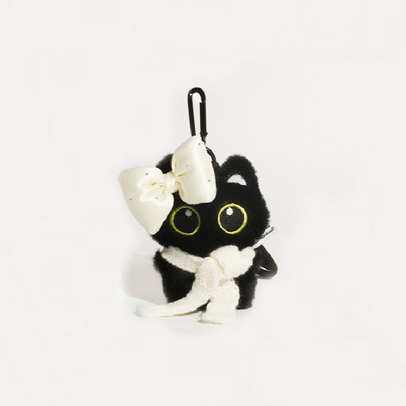 Creative Punk Plush Black Cat Pendant Cute Little Cat Doll Keychain Exquisite Bag Decoration Accessories Couple Gifts