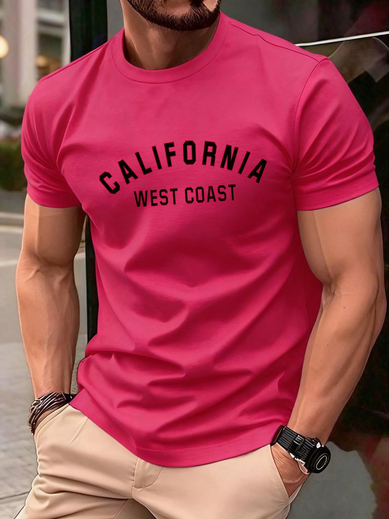 California Weat Coast Design T Shirts For Man Cotton Fashion TShirt Casual Loose ONeck Clothes Summer Retro Men Short Sleeve
