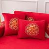 Festive Red Sofa Cushion Cover - Universal Wedding Room Decor, All-Season Coverlet
