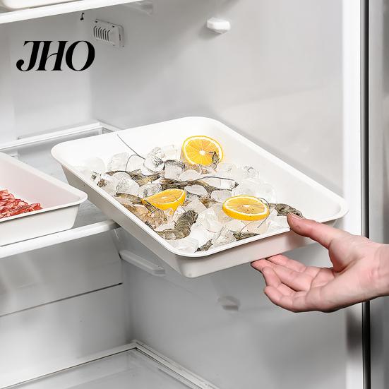 Storage Food Tray White Stackable Round Edges Easy to Clean Spill Dessert Platter Resistant Multipurpose Plastic Hot Pot Serving for Dining Room
