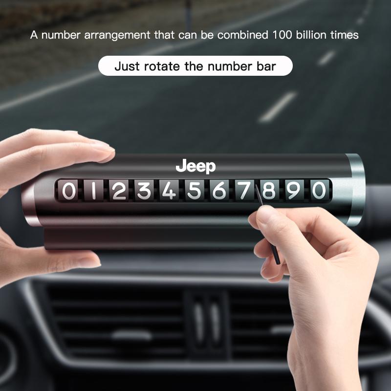 Car Temporary Parking Number Roller Adjustable Car Parking Plate For Jeep Grand Cherokee Wrangler JK Gladiator Compass Renegade AKM1