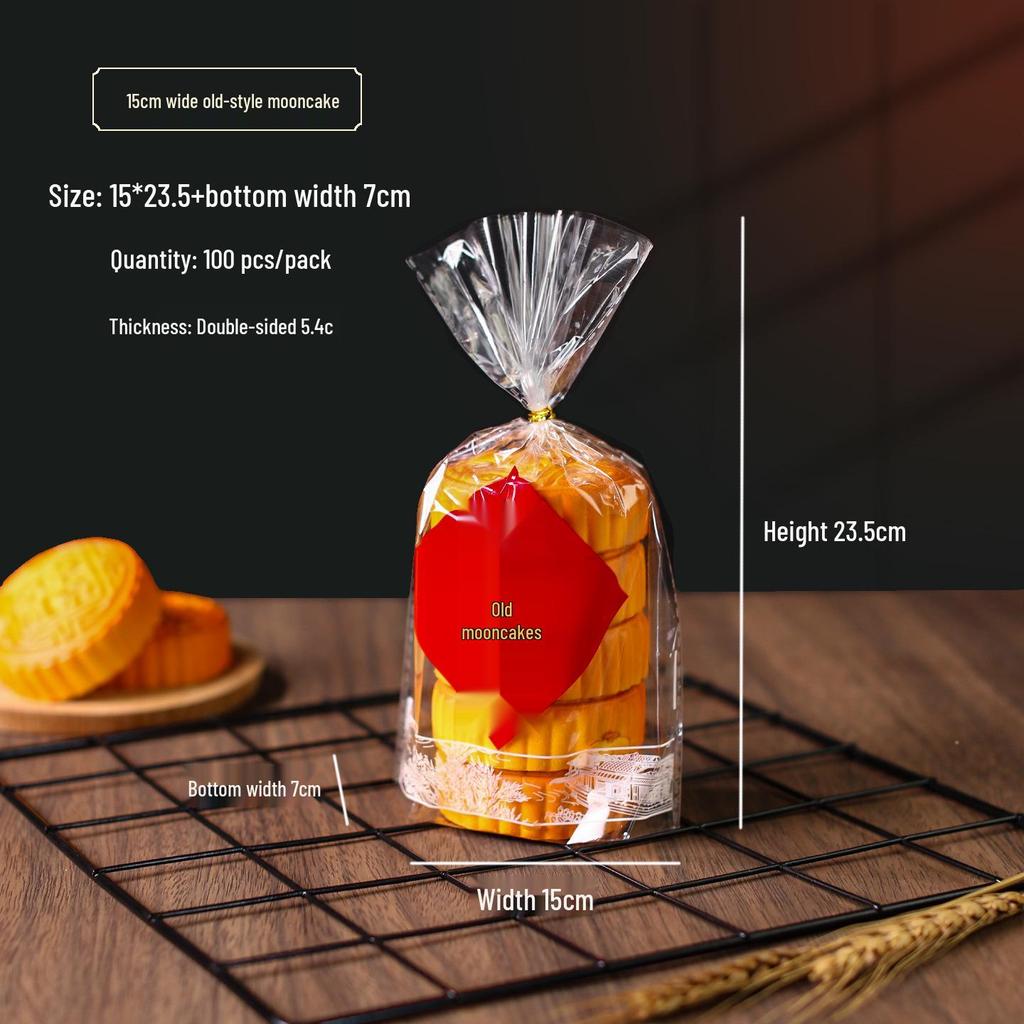 Hand-Tied Traditional Mooncake Snack Bag, Transparent PP Packaging for Five Kernel Mooncakes