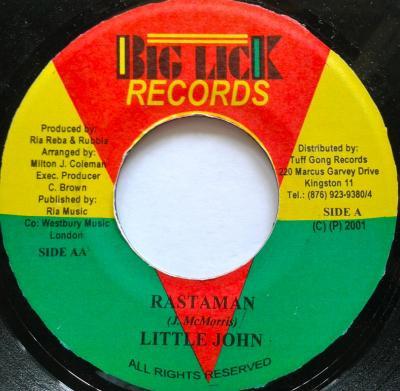 

7inch Record LITTLE JOHN LITTLE TWITCH Rastaman No Worry Bout Dem NONE Big Lick Record 2001 Jamaica Reggae Ska Dub Used