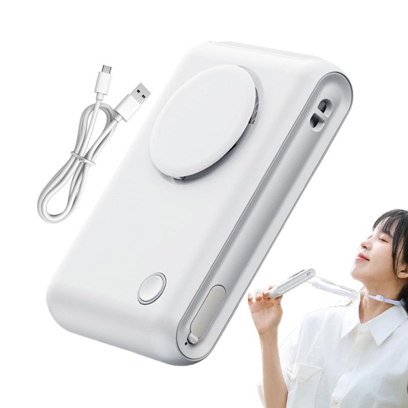 1pcs 2000mAh Hanging Neck/Waist Fan USB Mini Portable Rechargeable Fan For Outdoor Camping Hiking Climbing Running Sports