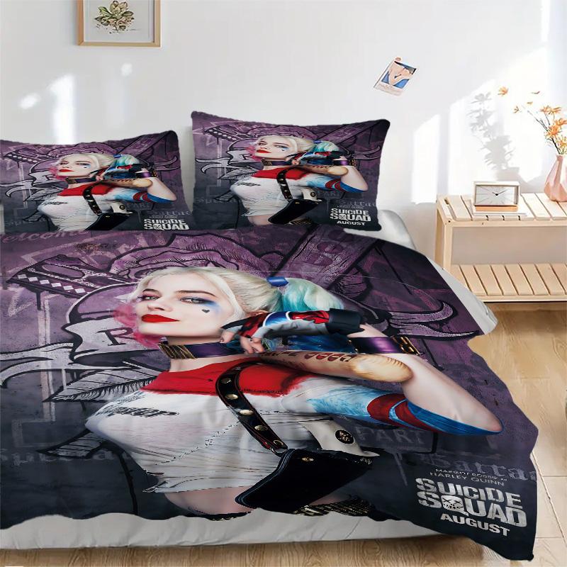 Suicide Squad Harley Quinn Print 3Pcs Bedding Setduvet Cover With 2 Bedropillowcase Home Birthday Gift