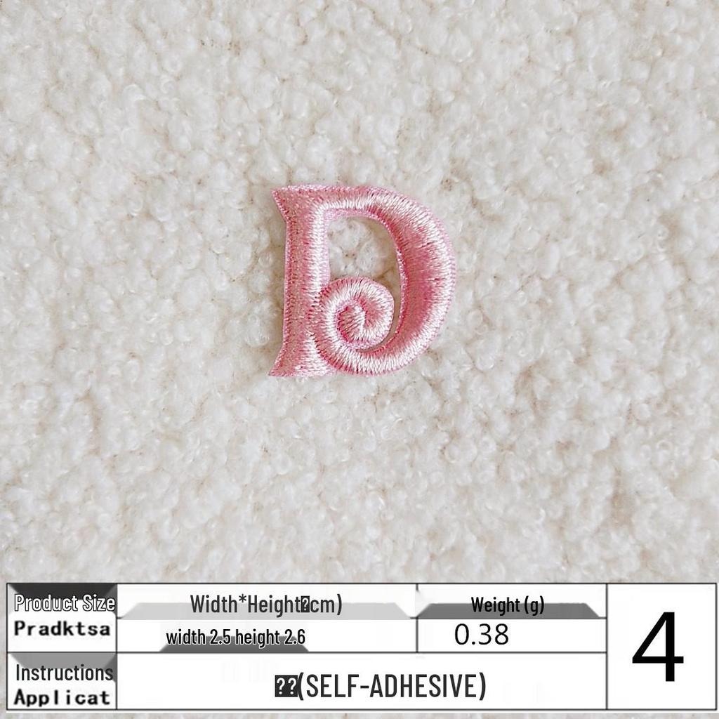 Pink English Letter Embroidery Patch for DIY Clothing
