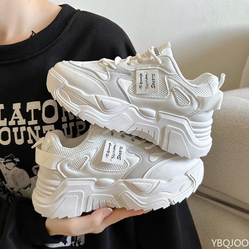 Fashion Women's Spring Autumn New Casual Comfortable Thick Soled Sports Shoes Fashionable Mesh  Versatile Shoes Breathable Sneakers