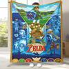 Retro Z-Zelda Cartoon Link Games Flannel Blanket,Ultra Soft Warm Plush Throw for Home Bedroom Bed Sofa Cover Camping Picnic Kid