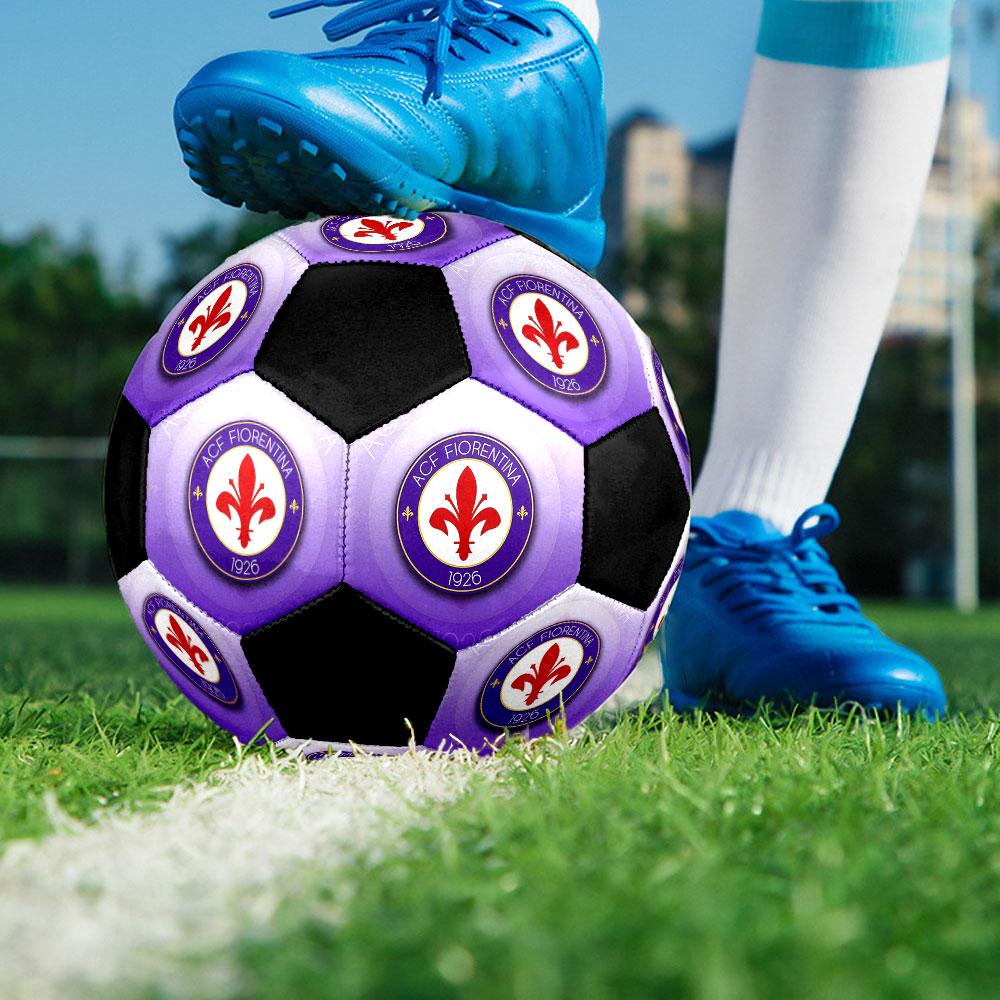 1PC ACF Fiorentina Logo Size 5 Soccer Ball PrahaIndoor Soccer Ball Colorful All Ages Machine Stitched PVC Competition Ready Durable High-Bounce