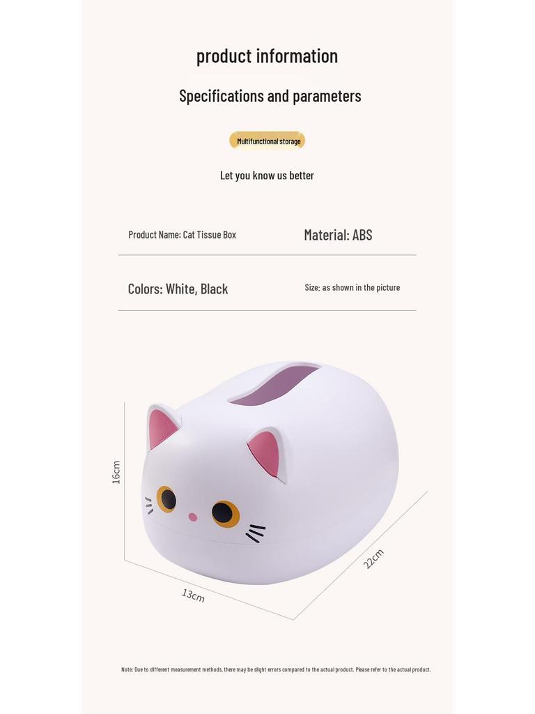 Multifunctional Kitten Tissue and Toothpick Holder: Cute, Minimalist Storage for Living Room Coffee Table