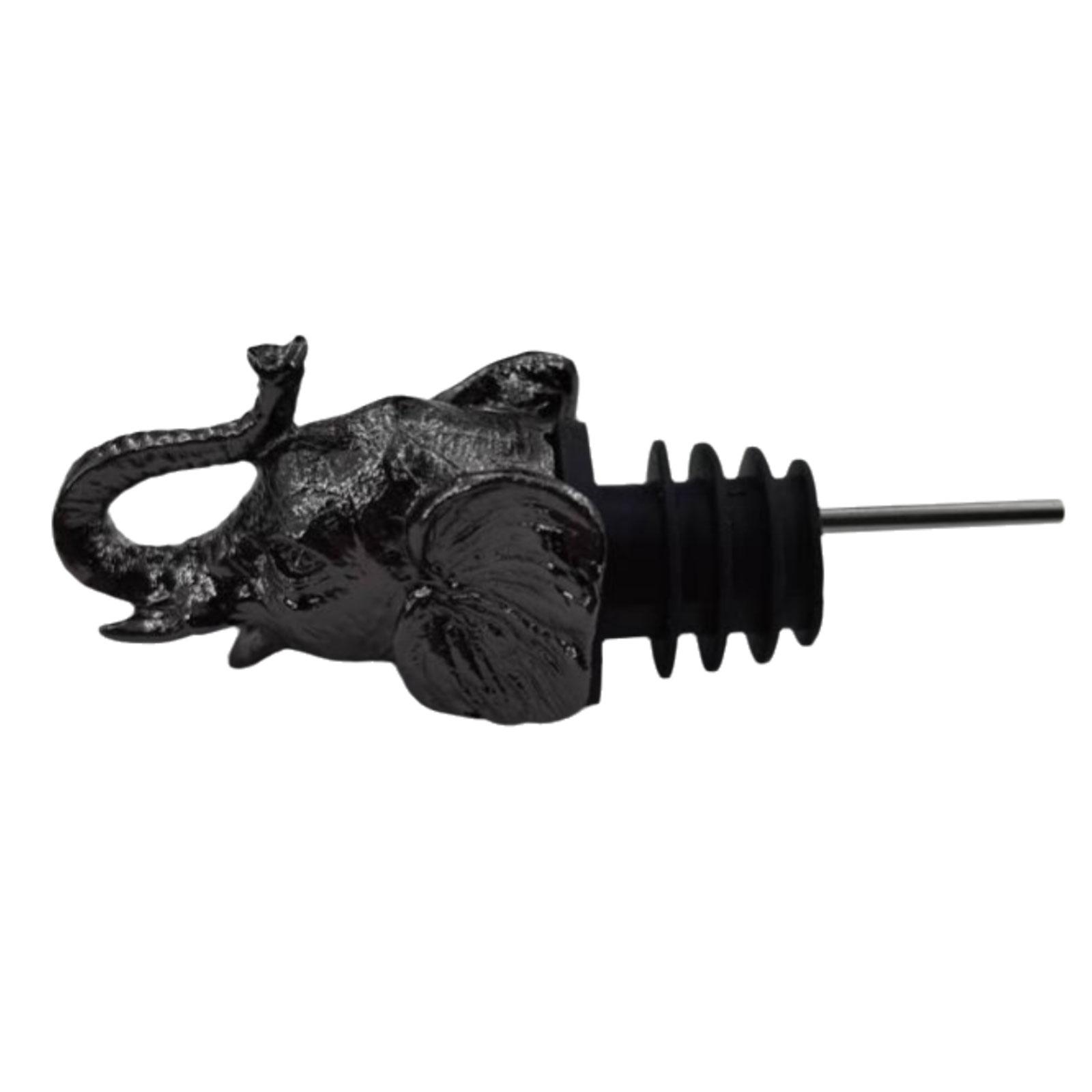 

Элегантный стоппер-аэратор для вина в виде головы слона. Изысканный стоппер и аэратор для вина в виде головы слона для энтузиастов и коллекционеров чёрный