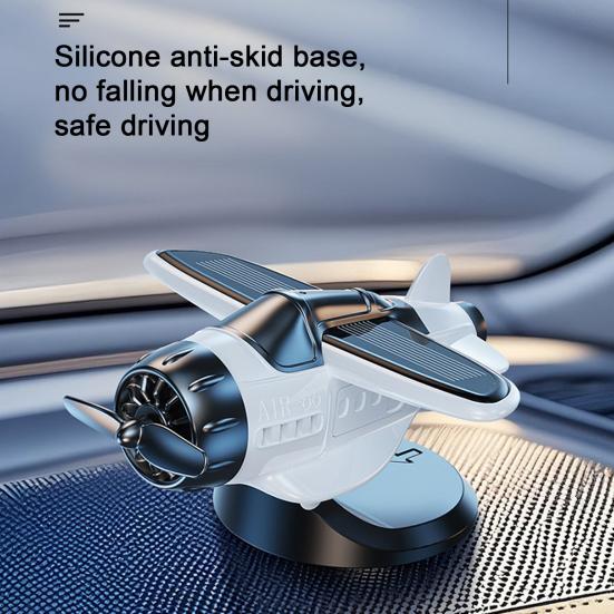 Solární osvěžovač vzduchu do auta Ozdoba letadla driftujícího na palubní desce auta Solární rotující model letadla Příslušenství na palubní desku automobilu