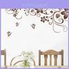 Butterfly Vine Flower Vinyl Wall Art Stickers With Elegant Modern Design For Living Room Decor