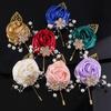 Elegant Chest Flower Rose Wedding Brooch Fashion Groom and Groomsmen Accessories  Prom Party